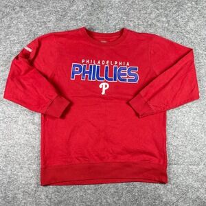 Philadelphia Phillies Sweatshirt Mens Medium Red Stitches Crewneck Pullover